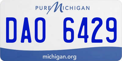 MI license plate DAO6429