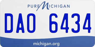 MI license plate DAO6434