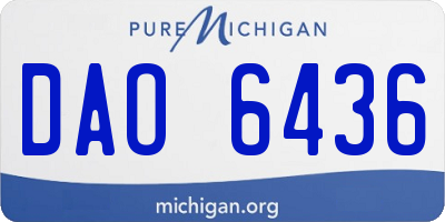 MI license plate DAO6436