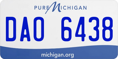 MI license plate DAO6438