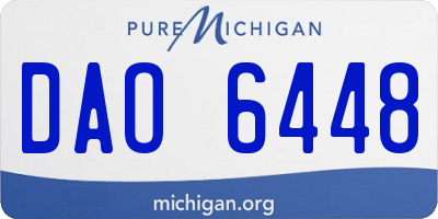 MI license plate DAO6448