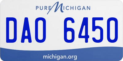 MI license plate DAO6450