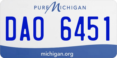 MI license plate DAO6451