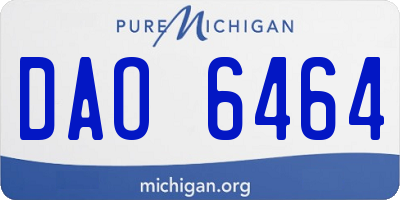 MI license plate DAO6464