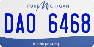 MI license plate DAO6468