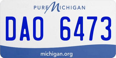 MI license plate DAO6473