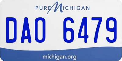 MI license plate DAO6479
