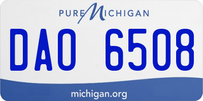 MI license plate DAO6508