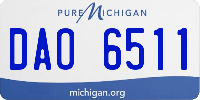 MI license plate DAO6511