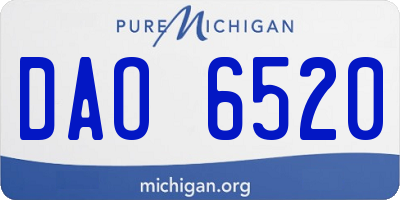 MI license plate DAO6520
