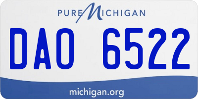 MI license plate DAO6522