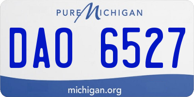 MI license plate DAO6527