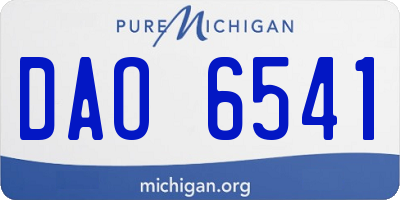 MI license plate DAO6541