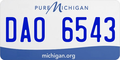 MI license plate DAO6543