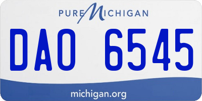 MI license plate DAO6545