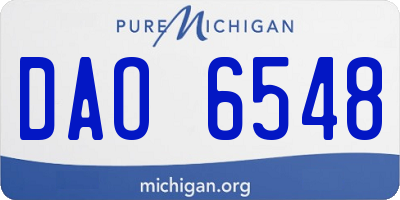 MI license plate DAO6548