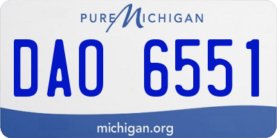 MI license plate DAO6551