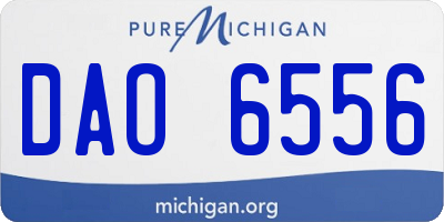 MI license plate DAO6556