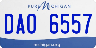 MI license plate DAO6557