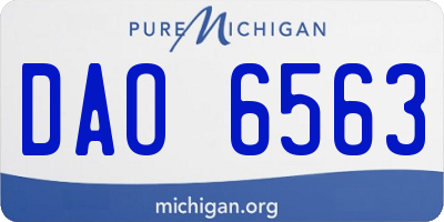 MI license plate DAO6563