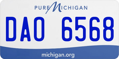 MI license plate DAO6568