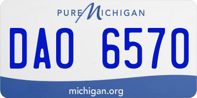 MI license plate DAO6570