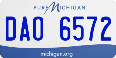 MI license plate DAO6572