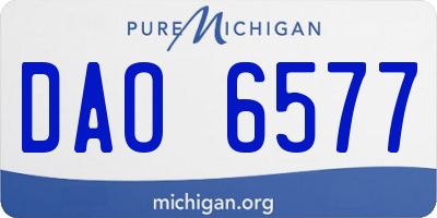 MI license plate DAO6577