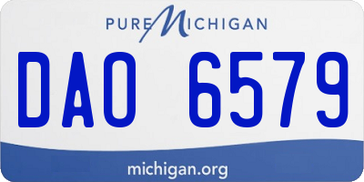 MI license plate DAO6579