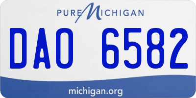 MI license plate DAO6582