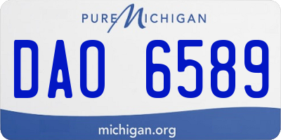 MI license plate DAO6589