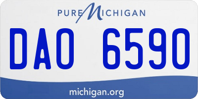 MI license plate DAO6590