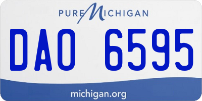 MI license plate DAO6595