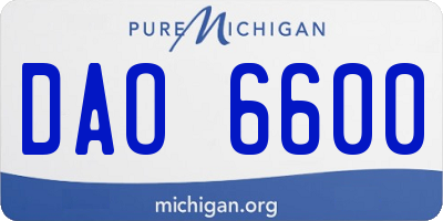 MI license plate DAO6600