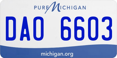 MI license plate DAO6603
