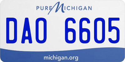 MI license plate DAO6605