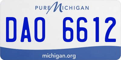MI license plate DAO6612