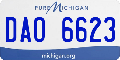 MI license plate DAO6623