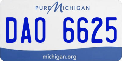 MI license plate DAO6625