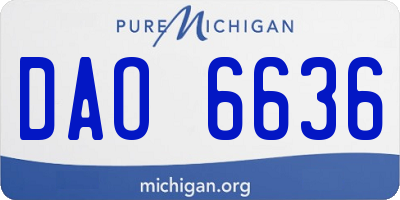 MI license plate DAO6636