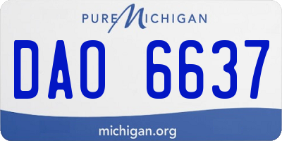 MI license plate DAO6637