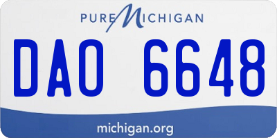 MI license plate DAO6648