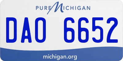 MI license plate DAO6652