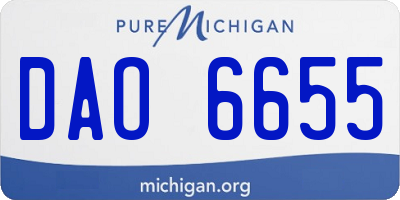 MI license plate DAO6655