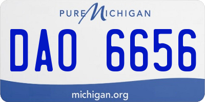 MI license plate DAO6656