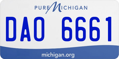 MI license plate DAO6661