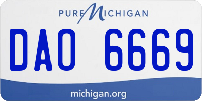 MI license plate DAO6669