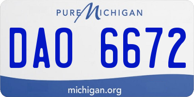 MI license plate DAO6672