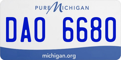 MI license plate DAO6680