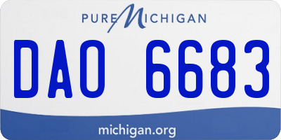 MI license plate DAO6683